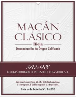 Bodegas Benjamin de Rothschild Vega Sicilia - Macan Clasico Rioja 2018 (750ml) (750ml)