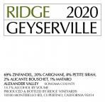 Ridge - Geyserville Alexander Valley 2020 (750)